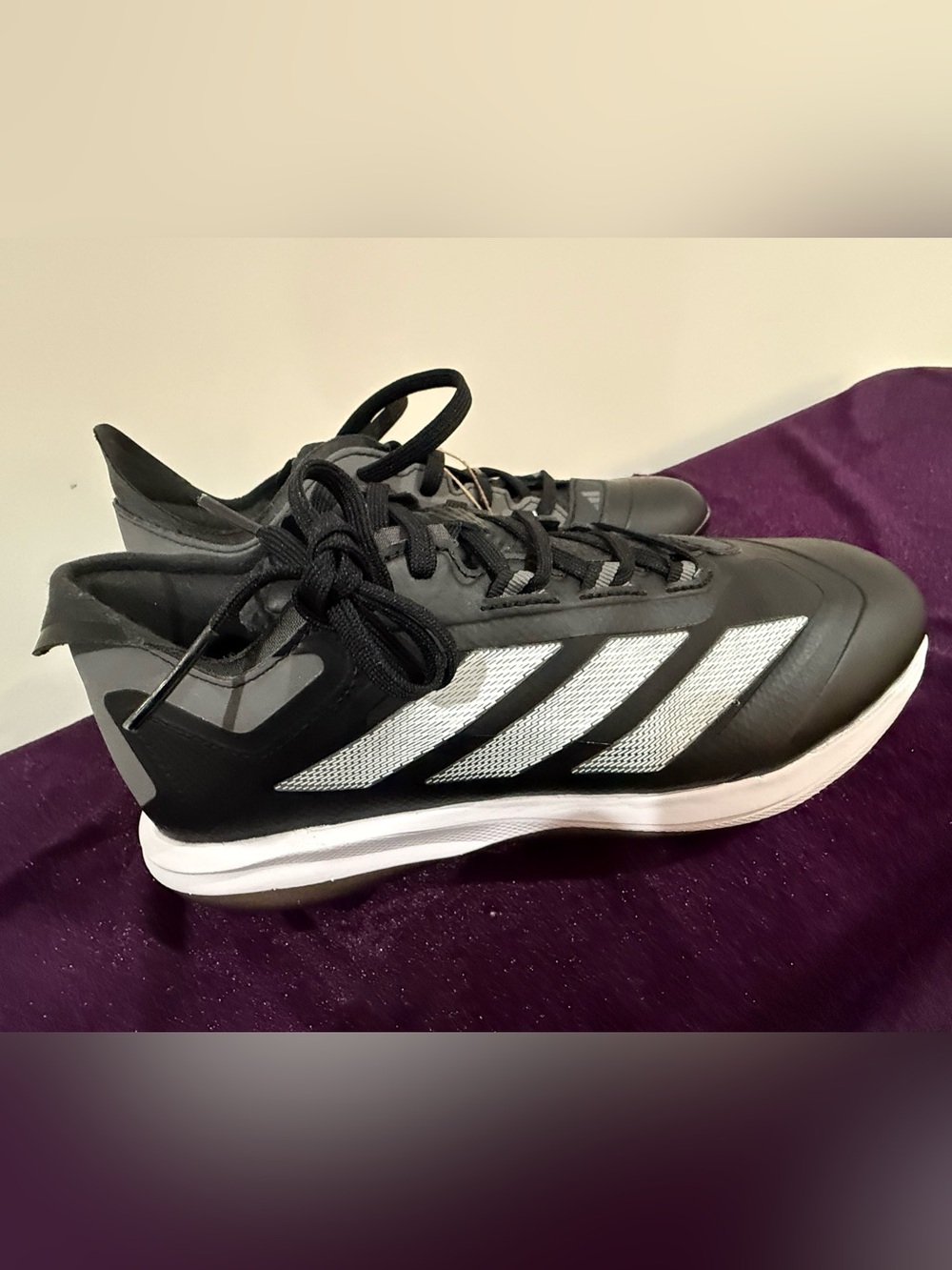 Baseball Cleats adidas White and Black Product Tag — Adizero Impact TPU